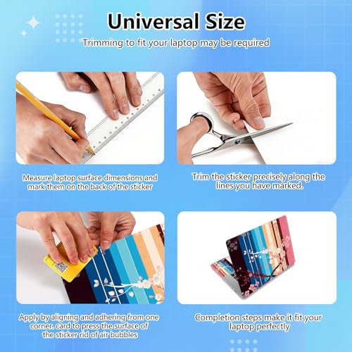 Universal Laptop Skin Sticker Decal for 11.6”12" 13" 13.3" 14" 15" 15.4" 15.6" Reusable Waterproof Scratch-Scratch Resistant Protective Vinyl Laptop Notebook Skin Stickers - Cherry Blossom on Wood - color: Cherry blossom on Wood
