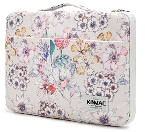 Kinmac Floral Pattern 360° Protective Water Resistant Laptop Case Bag Sleeve with Handle for Surface Pro,MacBook Air/Pro 13",MacBook 12",iPad pro 12.9 and 12 inch-13.3 inch Laptop - color: Floral, size: 12 inch-13.3 inch