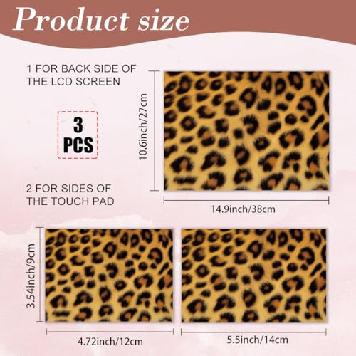 PLIGREAT Leopard Print Laptop Skin Stickers, Reusable Netbook Skin Sticker Vinyl Decals for PC Notebook Laptops Keyboard Cover Universal 12" 13" 13.3" 14" 15" Waterproof Laptop Case Protector Film - color: Brown Leopard Print