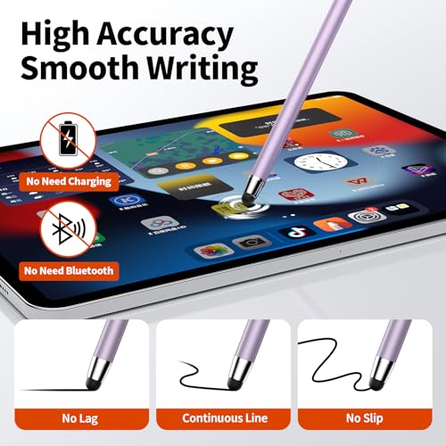 Stylus(10 PCS), Stylus Pen for Touchscreen iPad, 2-in-1 Universal Stylus | High Sensitivity, Rubber Tip, Metal barrel, No Charging, Compatible with iPad, iPhone,Tablets and Android Tablets Devices - color: Grey/Gold/Purple/Green/Blue/White/Silver/Black