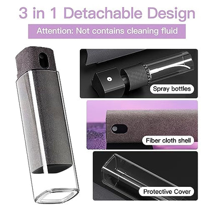 2 Pcs Screen Cleaner Kit, 3-in-1 Touchscreen Mist Cleaner Spray Bottle Tool & Microfiber Cloth for Phone/Laptop/Tablet/TV/Monitor/Car Screens(Grey) - color: 2 Pcs-Grey