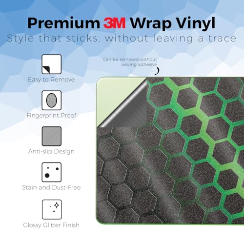Glossy Glitter Laptop Skin Compatible with Apple MacBook Neo - Green Hex - Premium 3M Vinyl Protective Wrap Decal Cover - Easy to Apply | Crafted in the USA by MightySkins - color: Green Hex, size: MacBook Neo Full Cover Skin, style: Glossy Glitter Finish