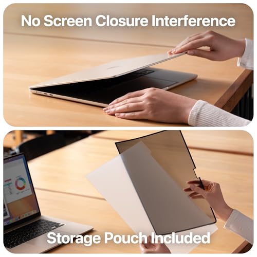 UPPERCASE GhostView Premium Detachable Ultra Thin 2-Way Privacy Screen Protector, Bubble-free Air-ttach Technology, Non-Magnetic, Compatible with 2021+ MacBook Pro 14", M5/M4/M3/M2/M1 Pro/Max - size: MacBook Pro 14" (2021+)