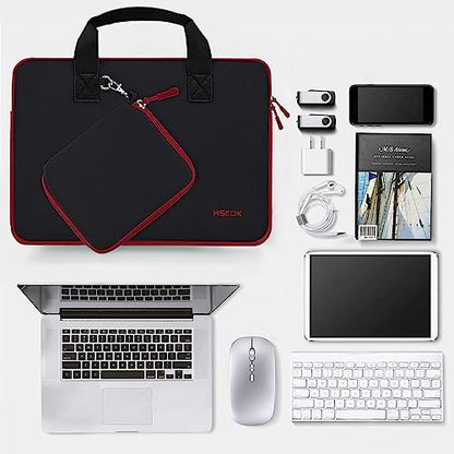 Hseok Laptop Sleeve 13.3-14 inch Case with Small Pouch, Neoprene Computer Bag Compatible with MacBook Neo/Pro 14 M5/M4/M3/M2/M1, Mac Air/Pro 13.3, XPS 14 and Most 13-14 inch Notebooks,B01K02 - color: B01k02, size: 13"-14"