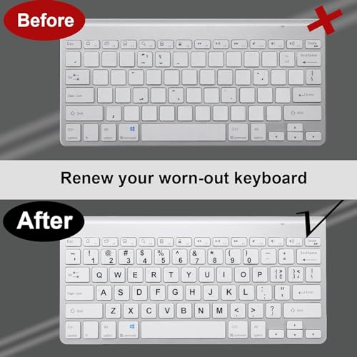 English Keyboard Sticker[5 in 1], Matte English Keyboard Alphabet Stickers with Black Font on White Background for Laptop & Desktop Computers - color: Black Letter