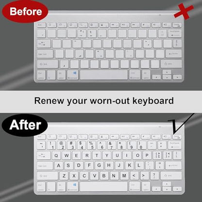 English Keyboard Sticker[5 in 1], Matte English Keyboard Alphabet Stickers with Black Font on White Background for Laptop & Desktop Computers - color: Black Letter