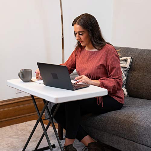 Lifetime 28241 Adjustable Folding Laptop Table TV Tray, 30 Inch, White Granite - color: White Granite, size: 30 Inch