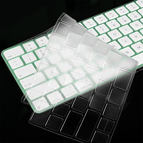 Keyboard Cover Skin for 2024 2023 2021 Apple iMac 24 inch Magic Keyboard M4 M3 Chip, iMac 24 inch/Mac mini Accessories, Apple Magic Keyboard MK293LL/A A2449 & MK2A3LL/A A2450 Protector-Transparent - size: Magic Keyboard w/o Numeric Keypad