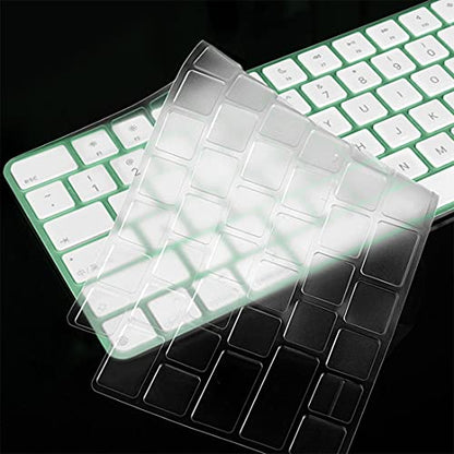 Keyboard Cover Skin for 2024 2023 2021 Apple iMac 24 inch Magic Keyboard M4 M3 Chip, iMac 24 inch/Mac mini Accessories, Apple Magic Keyboard MK293LL/A A2449 & MK2A3LL/A A2450 Protector-Transparent - size: Magic Keyboard w/o Numeric Keypad