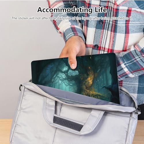 Universal Laptop Skin Sticker with 2 Wrist Pad Skins, Waterproof Scratch Resistant Vinyl Laptop Cover Decal, Cut to Fit for 11–15.6 Inch MacBook HP Dell Lenovo, Fantasy Forest - color: Fantasy Forest