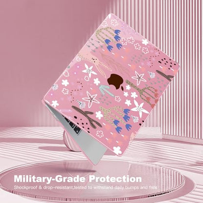 Teryeefi Case for M4 MacBook Air 13.6 inch 2025 2024 2022 Fit Model A3240/A3113/A2681, Laptop Hard Shell with Keyboard Cover Trackpad Film for MacBook Air 13 inch M4 M3 M2, Cute Plants W125 - color: Cute Plants W125