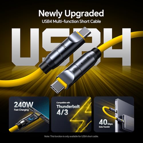 AOHI 240W 8 in 1 USB 4 Cable Set, The Future 240W PD3.1 USB C Fast Charging Cable Supports 40Gbps Data Transfer 8K HD Display for iPhone17 Pro Max MacBook Pro Air iPad Galaxy