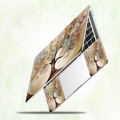Laptop Skin Sticker Decal, Universal Reusable Vinyl Laptop Cover for 12" 13" 13.3" 14" 15" 15.4" 15.6" Notebook PC, Waterproof Scratch-Resistant with 2 Wrist Pads, Easy to Apply & Remove,Art Tree - color: Art Tree