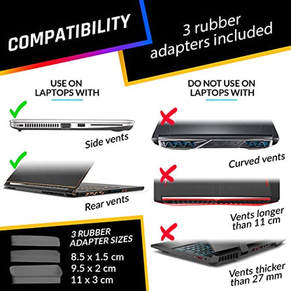 KLIM Tempest Laptop Cooler with Vacuum Fan - New - Gaming Laptop Fan with Display - Temperature Detection + Automatic/Manual Mode - 4000 RPM - Portable - Compatible with Laptop Cooling Pads