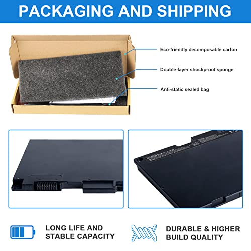 TREE.NB CS03XL Battery for HP Elitebook 745 G3 745/755/840/850, G4 755/840/850/ZBook 15u, G3 P/N: HSTNN-UB6S HSTNN-IB6Y 800231-141 800513-001 800231-1C1 CS03046XL - size: 7.79x4.05x0.27inch CS03XL