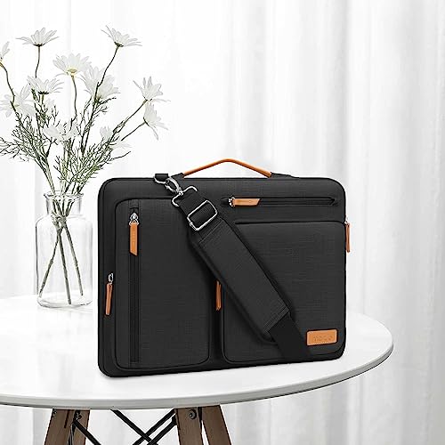 MOSISO 360 Protective Laptop Shoulder Bag, 14 inch Computer Bags | Compatible with HP Lenovo Dell ASUS Acer, HP, Dell, Lenovo,Side Open Messenger Bag with 4 Zipper Pockets&Handle, Black - color: Black, size: 14 inch