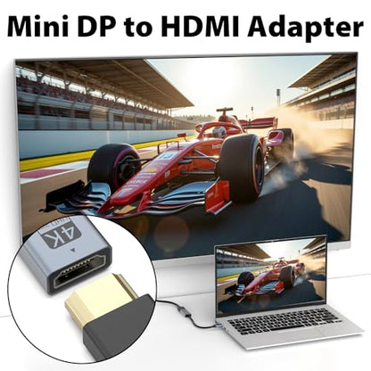 Cyberguys! Mini DisplayPort to HDMI Adapter, 4K@60Hz Mini DP (Thunderbolt 1/2 Compatible) to HDMI Converter – Plug & Play Gold-Plated for MacBook Pro/Air, Surface, iMac (Not USB-C/Thunderbolt 3)