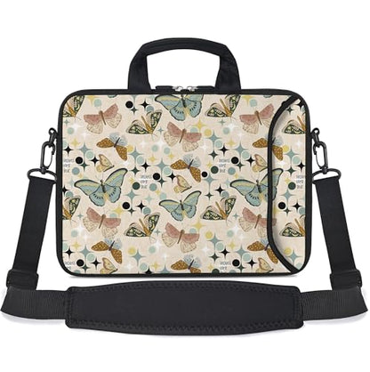 17 inch Laptop Shoulder Bag Carrying Case with Handle Fits 15.6/16/17/17.3/17.4 inch Laptop Notebook (Butterflies Wishes, 16-17.3 inch) - color: Butterflies Wishes
