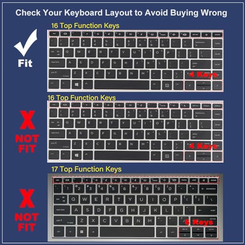 MUBUY Keyboard Cover for 14" HP Probook 440 445 G8 G9 G10, HP Probook 640 G7 G8 Laptop 14 inch, HP Probook 14 Laptop Keyboard Protective Accessories (NOT Fit Probook 440 445 G11 G5 G6 G7)-Black - color: Black