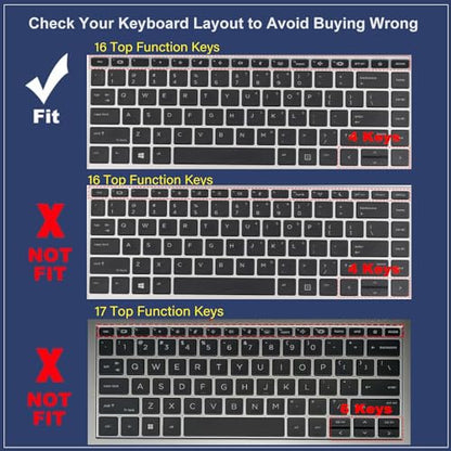 MUBUY Keyboard Cover for 14" HP Probook 440 445 G8 G9 G10, HP Probook 640 G7 G8 Laptop 14 inch, HP Probook 14 Laptop Keyboard Protective Accessories (NOT Fit Probook 440 445 G11 G5 G6 G7)-Black - color: Black