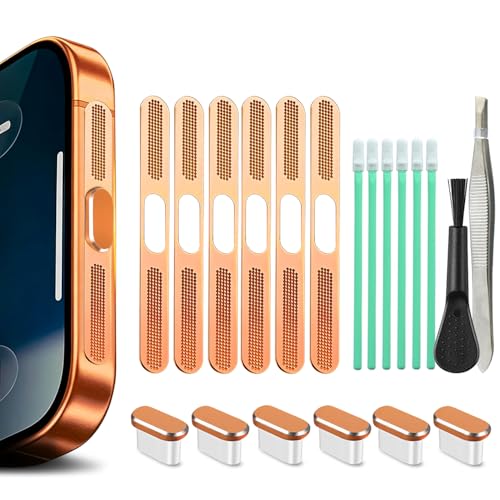 USB C Port Cover Dust Plug, 6 Pack Type C Charging Port Plug Cover with Speaker Dust Cover Phone Accessories for iPhone 17 Pro Max Port Protection Dust Cover (Orange, for 17 Pro Max) - color: Orange, size: for 17 Pro Max