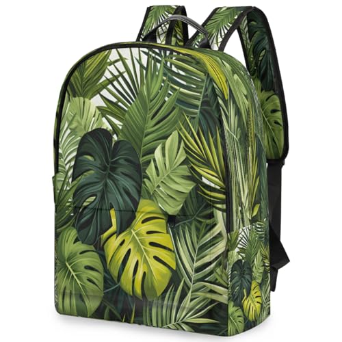 17.5 inch Laptop Backpack Tropical Palm Trees College Waterproof Travel Bag Jungle Plants Casual Book Bag with Multiple Pockets Laptop Backpacks for Travel Hiking