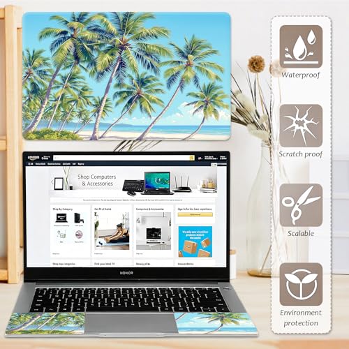 Laptop Skin 12.1-15.6 inch Removable Universal Reusable Laptop Sticker Decal,Waterproof No Residue Vinyl Cover,Scratch-Resistant Cuttable Full Wrap Sticker for Notebook, Tropical Palm Tree - color: Tropical Palm Tree