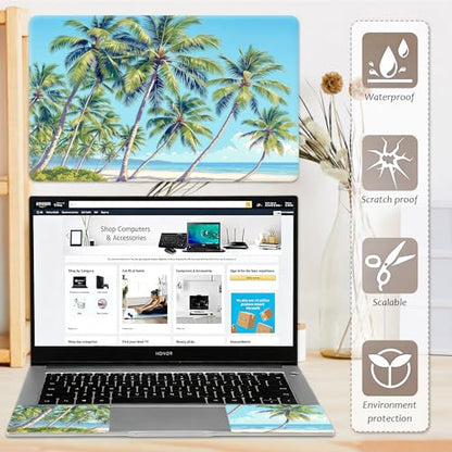 Laptop Skin 12.1-15.6 inch Removable Universal Reusable Laptop Sticker Decal,Waterproof No Residue Vinyl Cover,Scratch-Resistant Cuttable Full Wrap Sticker for Notebook, Tropical Palm Tree - color: Tropical Palm Tree