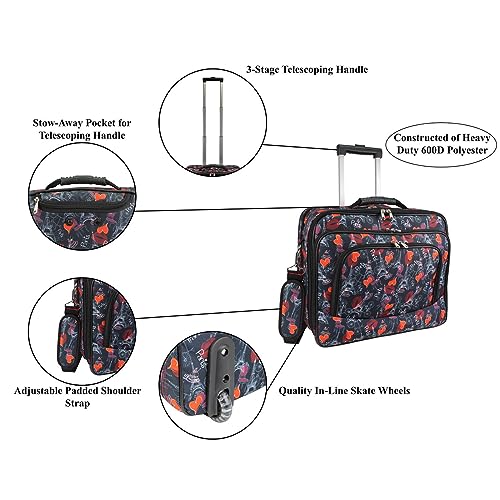 World Traveler Rolling 17-Inch Laptop Briefcase Computer Case - Paris Black - color: Paris Black
