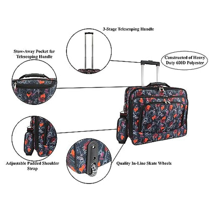 World Traveler Rolling 17-Inch Laptop Briefcase Computer Case - Paris Black - color: Paris Black