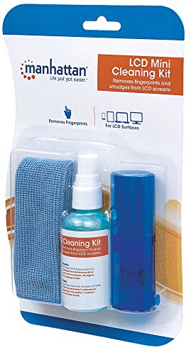 Manhattan Screen & Keyboard Cleaner Kit – 2 oz - Non-Alcohol Cleaning Spray with Microfiber Cloth & Keyboard Brush - for TV, Computer, Laptop, Monitor, LED, LCD, Electronic Devices - 421010