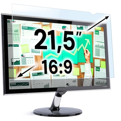 21.5 inch Blue Light Blocking Screen Protector Panel for 16:9 Widescreen Computer Monitor and Laptop - PC Anti-UV Eye Protection Filter Film - Anti-Scratch Diagonal Frame Shield [1 Pack] - color: Blue Screen for Monitor, size: [1 Pack] 21.5" DIAGONAL (16: