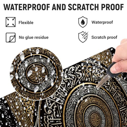 3Pcs Mandala Laptop Skin Sticker Rrtro Words Universal Removable Vinyl Stickers Fits for 12.1 13 14 15.6 16 Inch Waterproof Notebook Decal Cover Gift - color: black and bronze