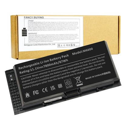 Fancy Buying FV993 M4800 M6800 Laptop Battery for Dell Precision M4600 M4700 M6700 M6600 Series,Fits RY6WH FJJ4W KJ321 PG6RC V7M28 R7PND 0TN1K5 7DWMT JHYP2 K4RDX Laptop [11.1V /7800mAh/89Wh] - size: 8.07*2.05*0.83inch M6600