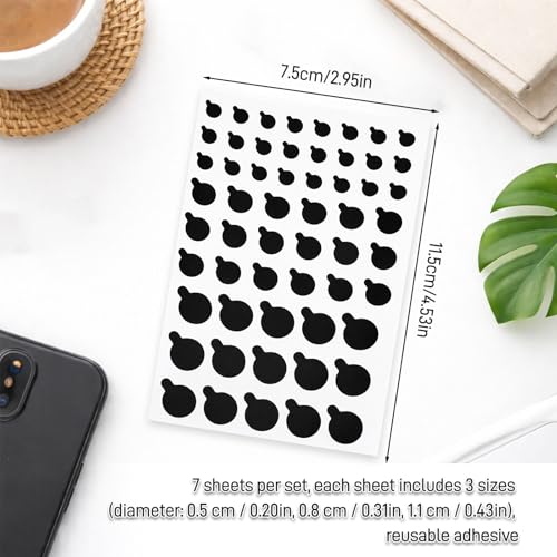 Solid Color Webcam Privacy Stickers, Anti-Peeping Camera Cover Tabs, Reusable Low-Tack Vinyl Covers, Multi-Size Black Sheets (7 Pack, Matte Finish)