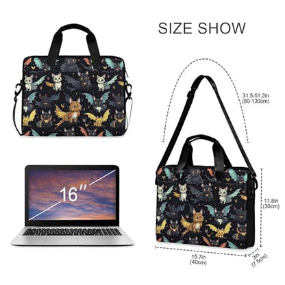 MNSRUU Laptop Bag for 15.6 inch Black Gothic Bats - color: Skull I 4212
