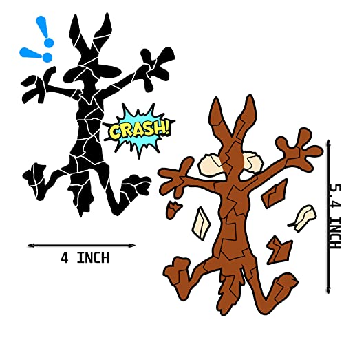 Scratch and Dent Fix Car Stickers, Funny Cartoon Coyote Splash Into Pieces, Bumper Stickers for Jeep, Van, Auto, Truck, Motorcycle, Laptop, Skateboard, Wall, Window Decals Band-Aid Stickers - color: Coyote-m