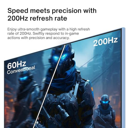 Pixio PX248 Wave Blue 24 inch 200Hz Refresh Rate FHD 1080p Resolution Fast IPS Panel 1ms GTG Response Time Built-in Speakers Gaming Monitor with Adaptive Sync - color: Blue