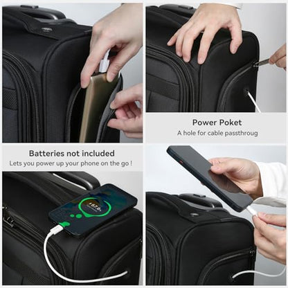 16 Inch Underseat Carry on Luggage With Wheels Soft side Lightweight Business Travel Small Suitcases Bag with TSA lock for Airlines,Men Women, Pilots Crew,Black - color: Black, size: Underseat 16 inch