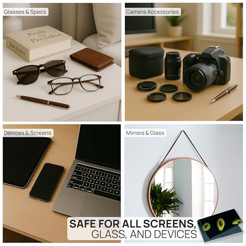 Microfiber Wholesale Quick Cloth Glasses Cleaning Cloths 8x8 Avocado 1-Pack | with Case | Double-Sided Lens Cleaner for Eyeglasses, Camera, Screens & Glass | Reusable Microfiber Glass Polishing Cloths - color: Avocado, size: 8"x8"