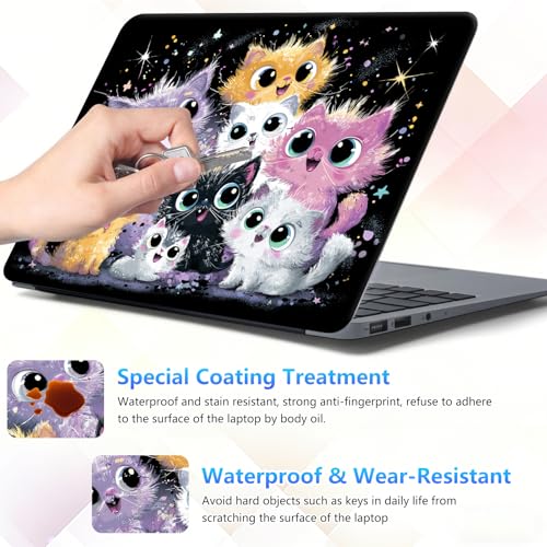 Laptop Skin Sticker Decal 15-15.6 Inch with Cute Mouse Pad, Universal Reusable Vinyl Sticker for 12.1 13 13.3 14 15.4 Inch Netbook and Notebook PC, Cute Cats - color: Cute Cats