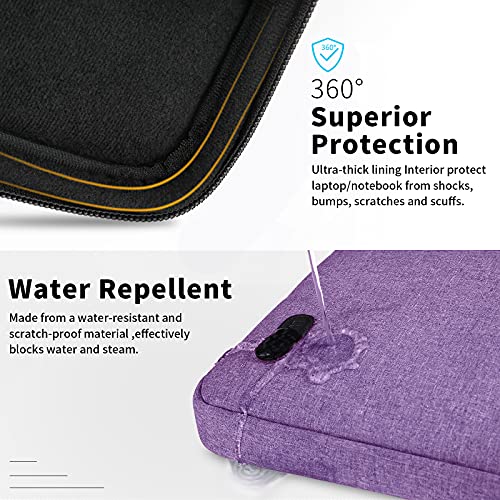 Laptop Sleeve Case 13.3-14 Inch Waterproof Durable 360 Protective Carrying Case Portable Handle Business Briefcase Compatible with MacBook Air/Pro HP ThinkPad Notebook Purple