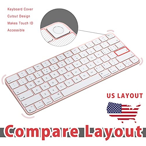 Keyboard Cover for New M4 iMac Magic Keyboard (Model A3118/A2449, Touch ID Version, w/o Numeric Key) - Ultra Thin, Protective and Clear Keyboard Cover Protector Skin - color: A2449 (Touch ID & Short Model )