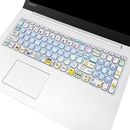 Keyboard Cover for Lenovo IdeaPad 320 330 330s 340s 520 720s 130 S145 L340 S340 15.6" 17.3"/ IdeaPad 3/Yoga C740 C940 15.6"/ ThinkBook 15/Lenovo-A12'' (Cute Cat) - color: Cute Cat