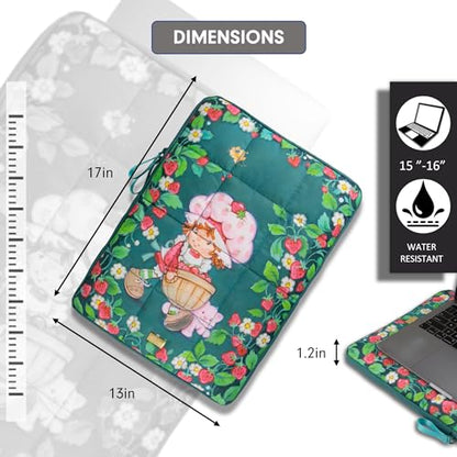 Sonix | Puffy Laptop Sleeve | 15-16 Inch, Quilted Pillow Puffer Laptop Carrying Case, Computer Sleeve | Strawberry Shortcake & Custard - color: Strawberry Shortcake & Custard