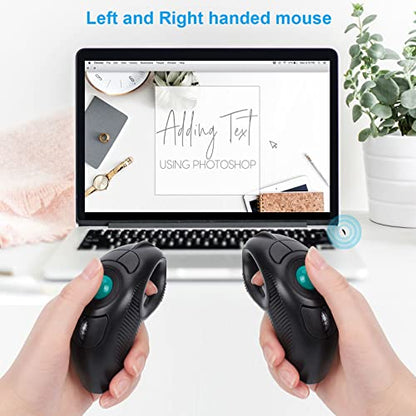 welspo Wireless USB Handheld Finger Trackball Mouse for Laptop Mac Window Computer