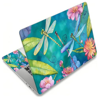 Laptop Skin Sticker Decal, Universal Reusable Vinyl Laptop Cover for 12" 13" 13.3" 14" 15" 15.4" 15.6" Notebook PC, Waterproof Scratch-Resistant with 2 Wrist Pads, Easy to Apply & Remove,Art Dragonfly - color: Art Dragonfly