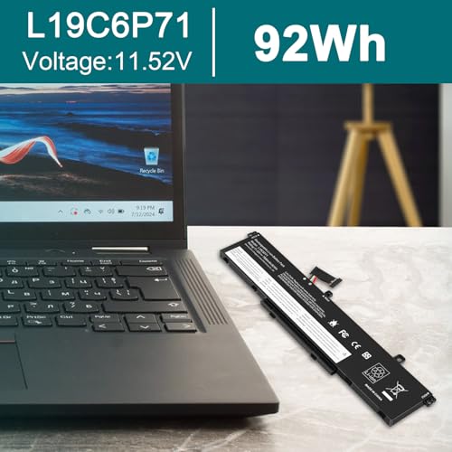 ASUNCELL L19L6P71 L19C6P71 Battery for Lenovo ThinkPad P15 P17 T15G G1 G2 Gen 1 2 Mobile Workstation 20ST 20SU 20SN 20SQ 20YU 20YQ 20YS 20YR 20UR 20US 20ST000DGE 20YU0003GE 5B10W13958 5B10W13959 94WH - size: L19L6P71 11.18 × 5.59 × 0.67 in