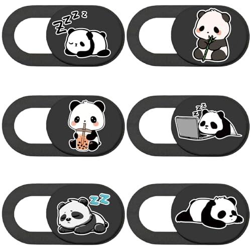 6Pcs Laptop Camera Covers Webcam Camera Cover Panda Pattern Privacy Security Guard Slide Phone Webcam Protector for Laptops Desktops Computers Smartphones Tablets Notebooks Mini PC Devices - color: Panda
