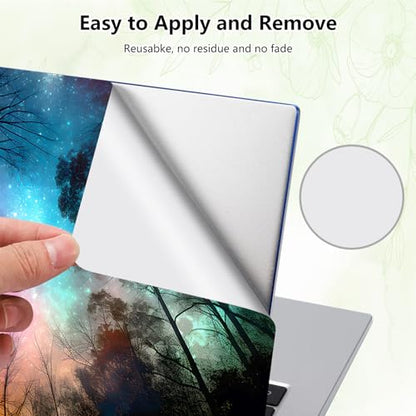 Laptop Skin Sticker Decal, Universal Reusable Vinyl Laptop Cover for 12" 13" 13.3" 14" 15" 15.4" 15.6" Notebook PC, Reusable Waterproof Scratch-Resistant with 2 Wrist Pads,Galaxy Forest Tree - color: Galaxy Forest Tree